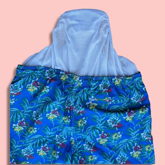 Chaps Swim Trunks Shorts Hawaiian Aloha Palms Print Men's Size Extra Large - Picture 2 of 9
